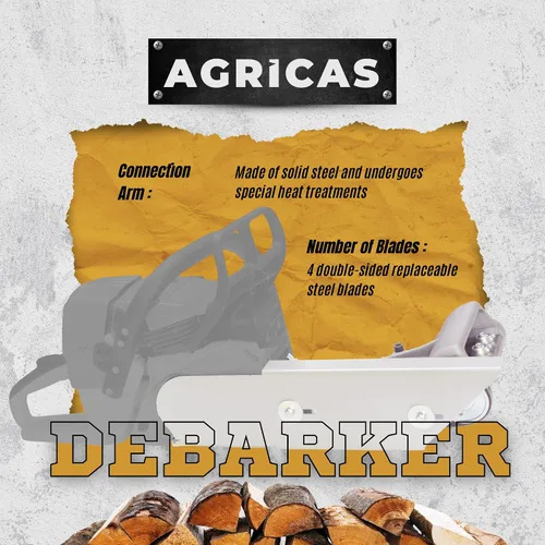 Vista 5 de AGT021 Descortezadora de motosierra, pelador de troncos y descortezadora de árboles, herramienta de descortezado de asistente de troncos
