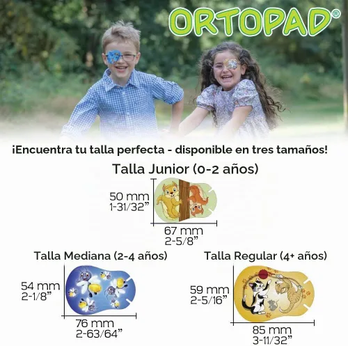 Vista 2 de Ortopad® Parches para ojos de bambú, 50/bx, paquete divertido, tamaño regular 4+ años
