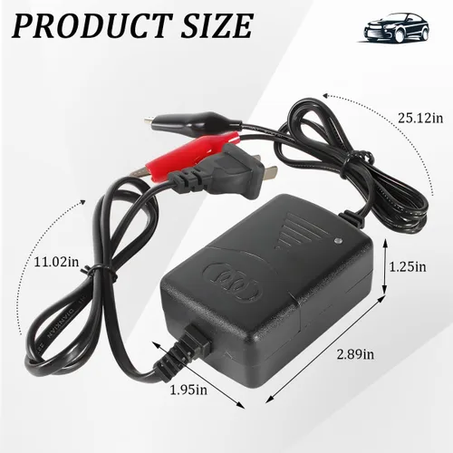 Vista 2 de Cargador de batería de plomo ácido sellado para automóvil, 12 V, 1300 mA, mantenedor de carga automática de goteo con protección contra