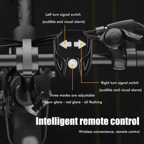 Vista 5 de LED Bicycle Rear Light, Bike Turn Signals with Wireless Remote Control, USB Charging, Bicycle Rear Light, Turn Signal Indicators for Safe Night