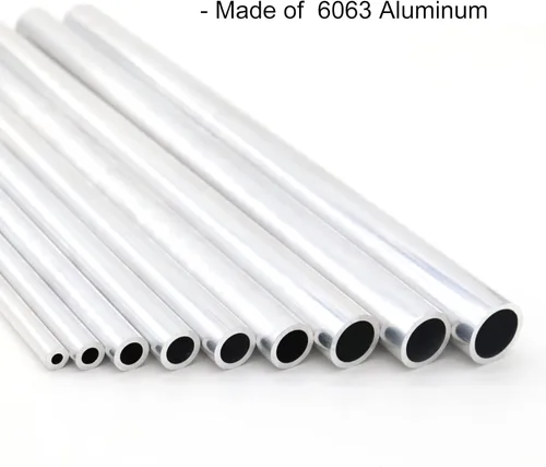Vista 3 de Tubo redondo de aluminio 6063, 0.394 pulgadas de diámetro exterior de 0.079 pulgadas de grosor de pared de 11.811 in de longitud, tubo recto