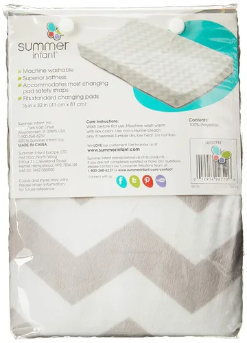Vista 5 de Summer Infant cubierta de almohadilla de cambio, ultra suave, Chevron., Total 1, Geo