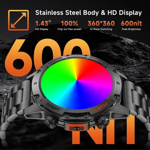 Vista 11 de Relojes inteligentes para hombres, reloj inteligente militar resistente