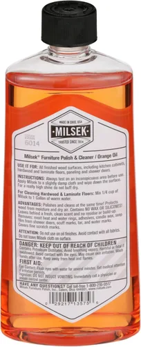 Vista 4 de Milsek ORR-4 Limpiador de Muebles cera, con Aceite de naranja, Transparente, 12 onzas