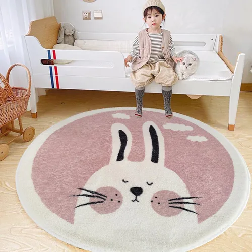 Vista 8 de Poowe ABC Animals - Alfombra de juego para niños, alfombra redonda educativa del alfabeto, suave, antideslizante, para el dormitorio de los niños