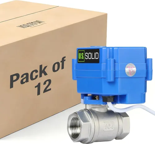 Vista 13 de Válvula de bola motorizada. Válvula de bola de acero inoxidable de 3/4" con puerto completo, 9-24V CC y configuración de retorno automático de 2