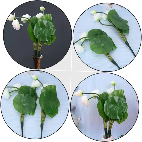 Vista 4 de DECHOUS 3 piezas de flores falsas de seda artificiales para decoración del hogar, ornamento falso de seda para el hogar
