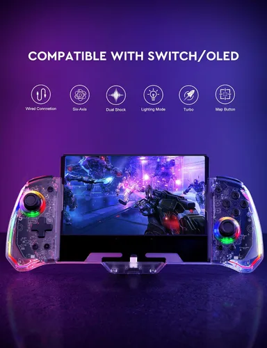 Vista 2 de momen 2024 New Version Switch Controller,Wireless One-Piece Joypad Controller Compatible with Switch OLEDLite,Switch Pro Joycon Controller with RGB
