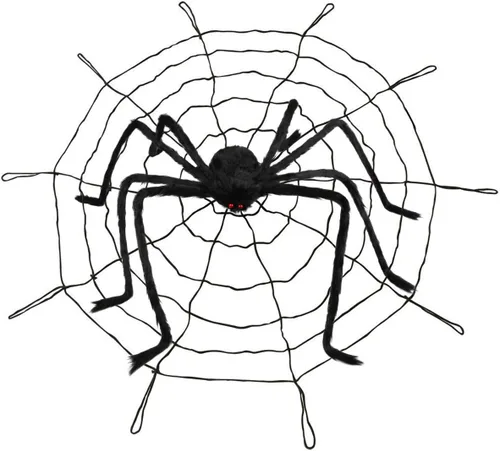 Vista 5 de Araña gigante de Halloween de 6.6 pies, decoración de Libay para exteriores, araña peluda grande, araña peluda aterradora, decoración espeluznante