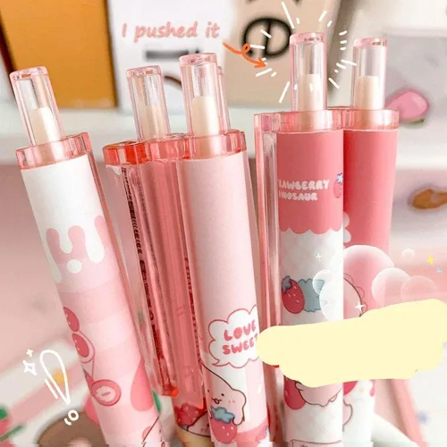 Vista 4 de 6 bolígrafos de color rosa Kawaii de 0.020 in para regalo de estudiantes, papelería, suministros de oficina