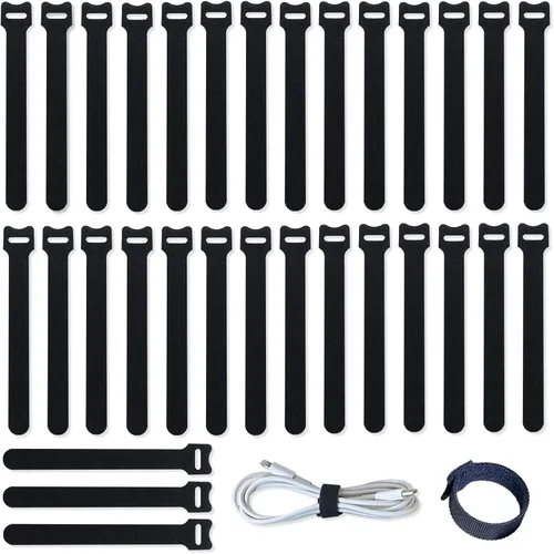 Vista 10 de 60 bridas mixtas para cables, 4 pulgadas + 6 pulgadas + 8 pulgadas, bridas de cable, correas de cable, organizador de cables, ajustable, resistente