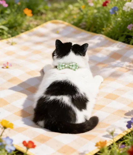 Vista 3 de Collar de gato con campana para niño y niña, pajarita de seguridad, a cuadros, color sólido, conjunto de regalo, lindo festivo, [2 piezas], verde