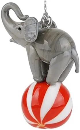 Vista 3 de Elefante de Lampwork con adorno o figura de cristal de bola de playa