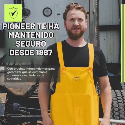 Vista 6 de Pioneer 577U Traje para lluvia de PVC, talla pequeña, color amarillo