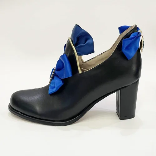 Vista 2 de COSGOGO Genshin Impact Fontaine Furina - Zapatos de cosplay para Halloween, carnaval, fiesta, juego de anime, para mujeres y hombres, zapatos
