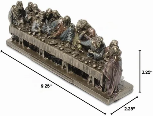 Vista 3 de Figura religiosa de 9.25 pulgadas de Da Vinci, el último regalo de exhibición súper