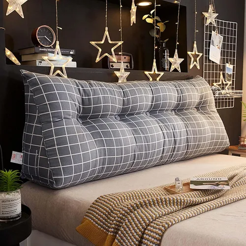 Vista 7 de Almohada de lectura triangular de 39 x 8 x 20 pulgadas, almohada de cuña para cama, cabecera de respaldo de cama con cremallera, soporte de respaldo
