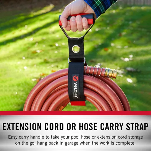 Vista 3 de Velcro Brand Correa de transporte resistente con asa Soporta 100 libras Almacenamiento de cable de extensión, fácil de transportar o colgar