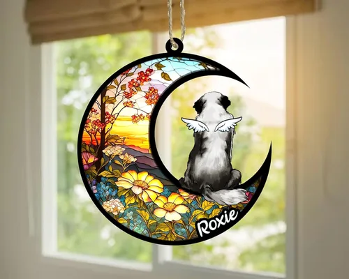Vista 883 de LOVELYPOD Adorno de Navidad personalizado para perro Basset Hound (marrón) Basset Hound (marrón) adorno para atrapasoles de perro, razas de perros
