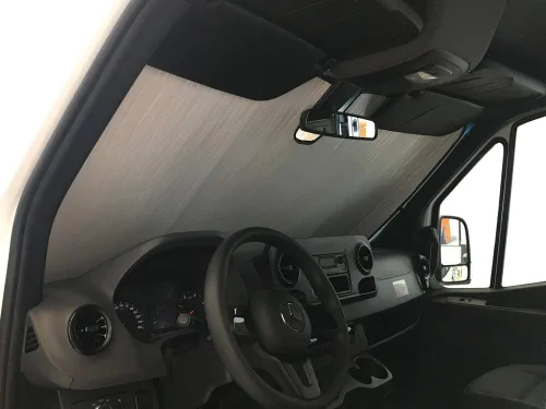 Vista 9 de HeatShield, El parasol original para parabrisas, ajuste personalizado para Mercedes-Benz Sprinter Van (Cargo) sin asistencia de mantenimiento
