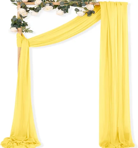 Vista 12 de MLMC 1 panel de tela para arco de boda azul bebé, 29 x 20 pies, cortinas de gasa extralargas transparentes de 6.6 yardas, paneles de cortinas