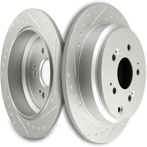 Vista 20 de SCITOO Rotores de freno traseros, 2 kits de frenos para Acura Integra 1990-2001, Honda Civic 1992-1995 1999-2000, para Civic del Sol 1993-1997, CRX