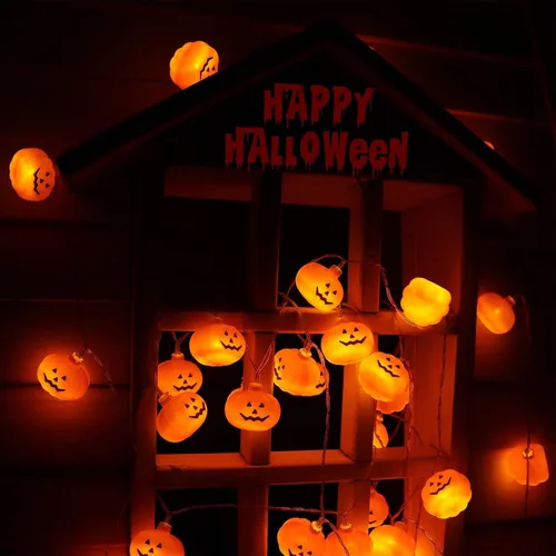 Vista 2 de Runleo Guirnalda de luces de calabaza para decoración de Halloween