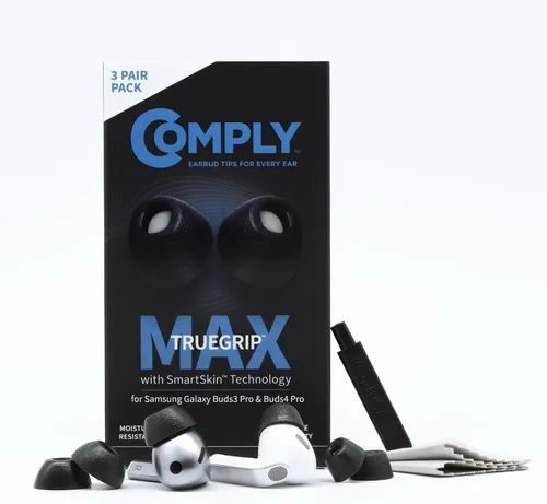 Vista 10 de Comply TrueGrip Puntas de recambio de espuma viscoelástica premium para auriculares Samsung Galaxy Buds3 Pro Comodidad mejorada, ajuste seguro