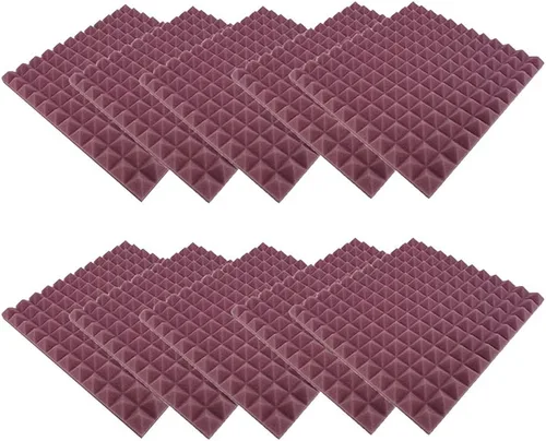 Vista 8 de VALINK Paneles acústicos, 10 unidades de espuma insonorizada de estudio de espuma acústica panel de tratamiento de absorción de sonido Blanco
