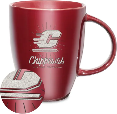 Vista 28 de Rico Industries - Taza de lustre cerámico con grabado láser de la NCAA de 18oz - Café-Té