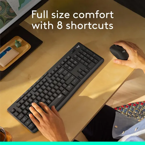 Vista 5 de Logitech MK295 Combo de ratón y teclado inalámbrico con tecnología SilentTouch, teclado numérico completo, seguimiento óptico avanzado, inalámbrico