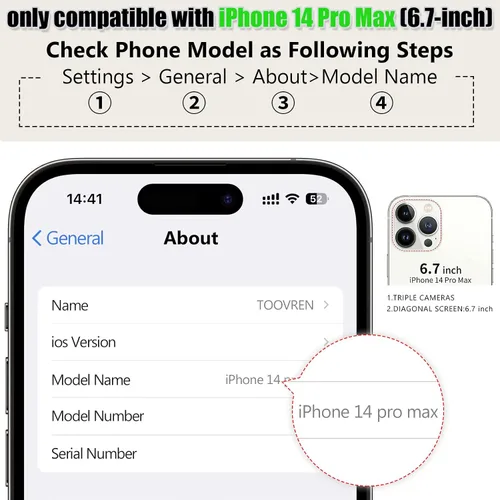 Vista 3 de TOOVREN Funda tipo cartera para iPhone 14 Pro Max con tarjetero y cordón para iPhone 14 Pro Max, funda con correa para cartera, soporte de cuero