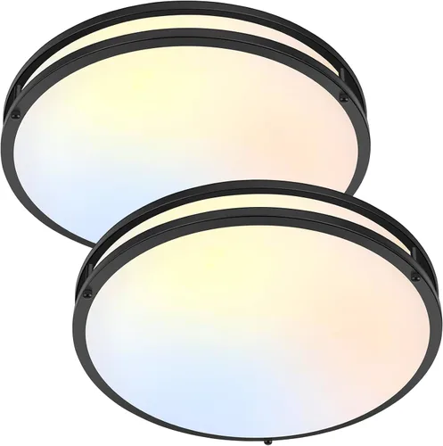 Vista 14 de Lámpara de techo LED de montaje empotrado de 10 pulgadas, 30W, 4000 lm, ajustable, 2700K/3000K/4000K/5000K/6500K, cambio de color, lámpara de techo