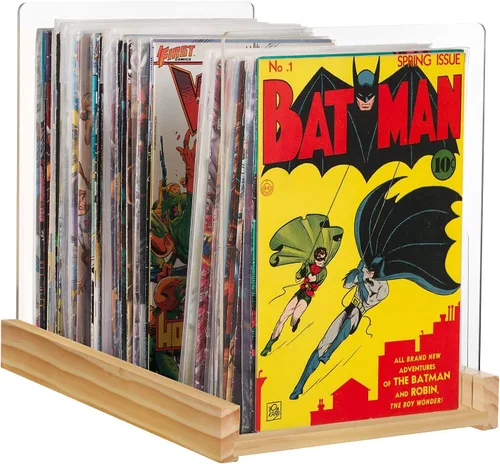 Vista 11 de Soporte de almacenamiento patentado para cómics, caja de exhibición de madera y acrílico para coleccionistas, organizador para cómics, revistas