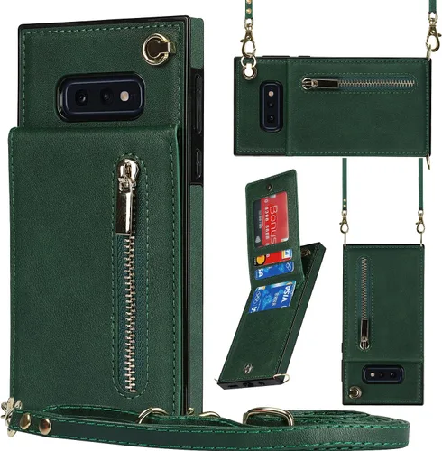 Vista 34 de Funda para teléfono Samsung Galaxy S9 con correa cruzada, tarjetero de cuero, con cordón, ranuras de crédito, cierre magnético, accesorios para Negro