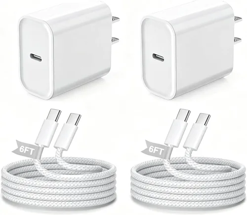 Vista 11 de Cargador para iPhone 17 de carga rápida, cargador rápido USB C y cable tejido USBC a C de 3 pies tipo C para Apple iPhone 17e/17/17 Pro Max/17