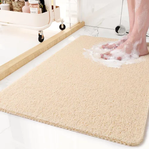 Vista 6 de Tapete antideslizante para bañera, 16 x 24 pulgadas, tapetes de ducha para bañera, tapetes de baño de PVC con textura de lufa para áreas húmedas