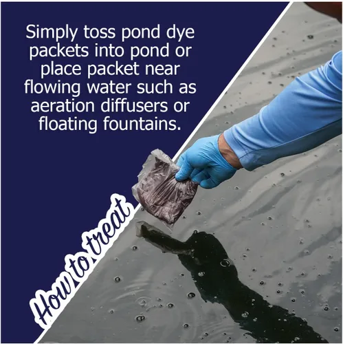 Vista 3 de Paquetes de tinte azul vivo para estanques - 6 paquetes solubles en agua