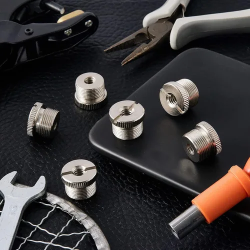 Vista 7 de 6 adaptadores de soporte de micrófono de 5/8 pulgadas macho a 1/4 pulgadas hembra adaptador de rosca de micrófono para trípode, soportes