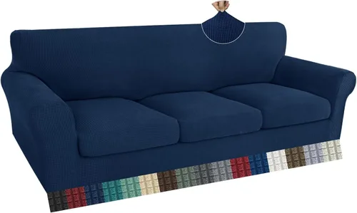 Vista 21 de ZNSAYOTX 2 fundas para sillas con brazos para sala de estar, súper suave, con funda de cojín de asiento, gruesa, duradera, mezcla de elastano, alta