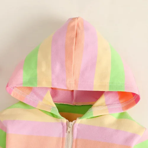 Vista 3 de Little Hand Sudadera con capucha para niñas y niños pequeños, de algodón, con cremallera, para 2-7T