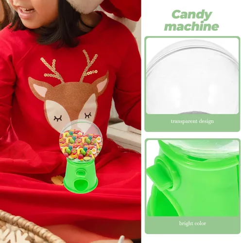 Vista 5 de STOBOK Mini máquina de dulces dispensador de juguetes giratorio Gumball Candy Catcher para niños Fiesta Jugar Mejorar la coordinación mano-ojo, Verde