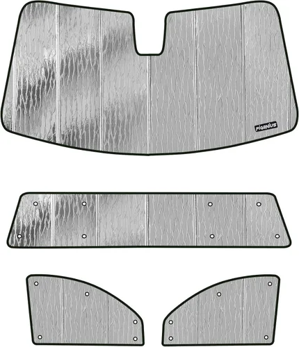 Vista 8 de Pigenius Combo de parasol para parabrisas y portón trasero para Chevy Silverado/GMC Sierra 1500/2500/3500 HD 2014-2018 Crew Cab, reversible