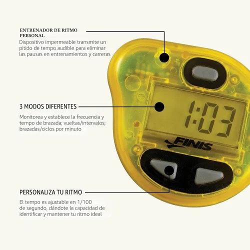 Vista 4 de FINIS Tempo Trainer Pro - Metrónomo de natación audible impermeable - Tempo de brazada ajustable - 3 modos de entrenamiento