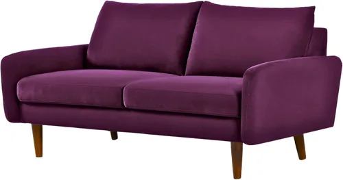Vista 5 de Container Furniture Direct Kent Sofá biplaza de terciopelo para salas de estar modernas y espacios compactos, cómodo sofá de 2 plazas, muebles