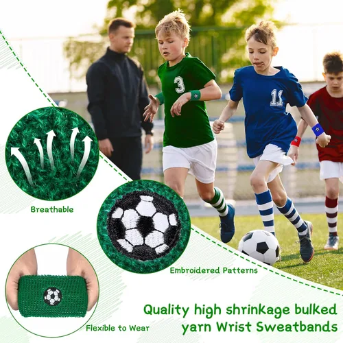 Vista 3 de Zomiboo 24 Pieces Kids Sweatbands, Children's Athletic Wristbands, Sports Party Favors for Sports Birthday Party