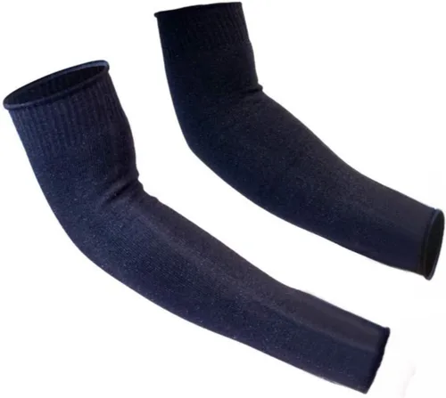 Vista 9 de 5 pares de mangas protectoras para brazos, protección de nivel 5 resistente a cortes con orificio para el pulgar (negro)