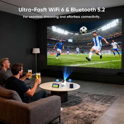 Vista 12 de [Aplicaciones integradas y Keystone automático] Mini proyector, proyector portátil con WiFi 6 y Bluetooth 5.2, proyector inteligente nativo 1080P
