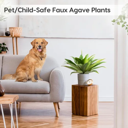 Vista 6 de Velener Plantas artificiales de agave falsas, Plantas suculentas falsas para decoración de habitaciones, tallos de plantas de agave sintético sin