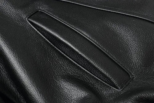 Vista 7 de REED Chaqueta de cuero genuino estilo americano para hombre